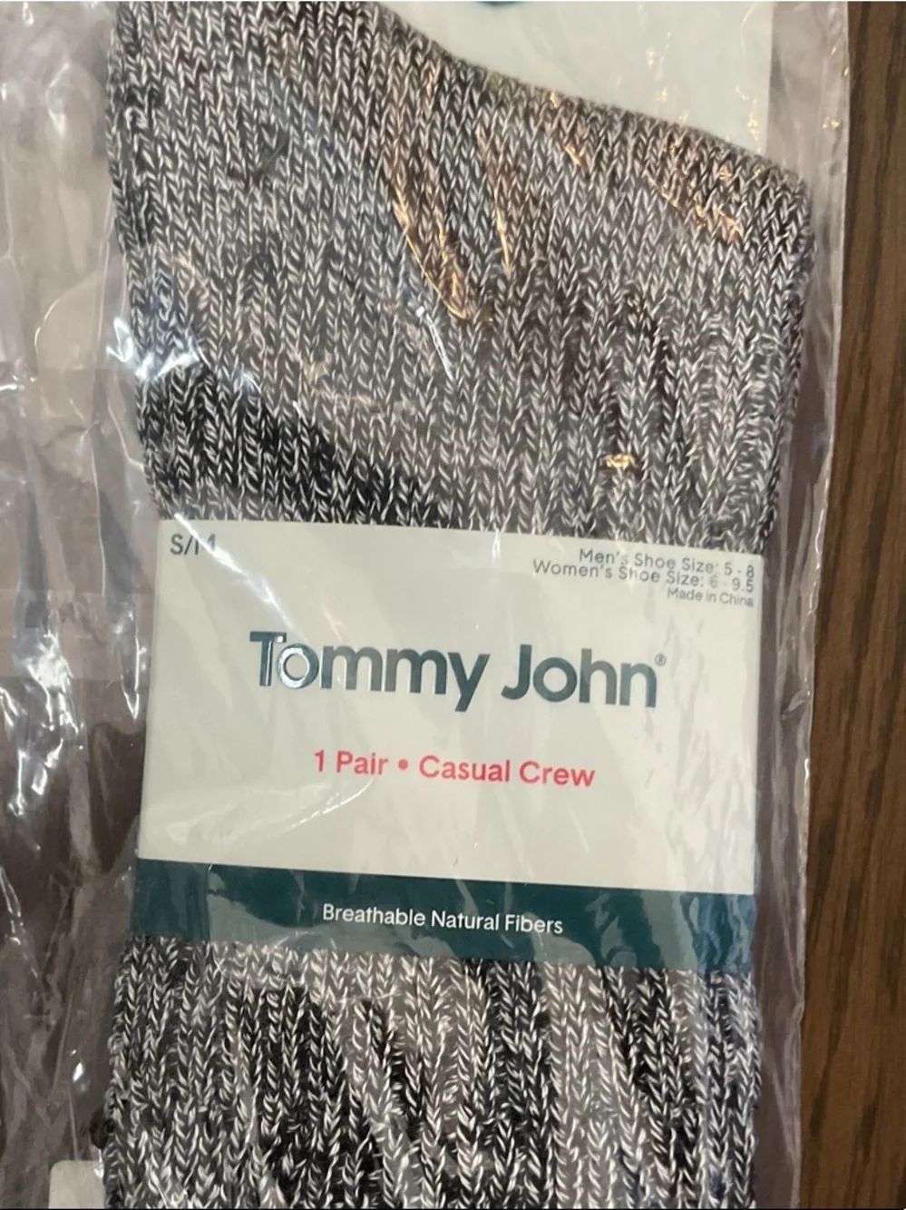 Tommy John Gray Marled Casual Crew Socks
